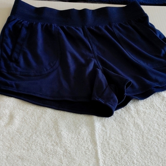 NWOT Athletic Works Navy Blue Elastic Waist Shorts w Pockets. Large - Picture 4 of 7